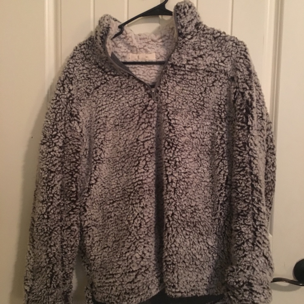 Sherpa sweater zip-up